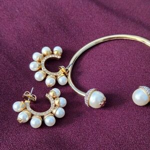 Gold, Diamond and, Pearl Tory Burch Jewelry Set
